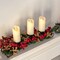 Ornativity Christmas Décor Candle Holder – Xmas Themed Candle Holder Centerpiece Decorations with Red and Gold Berries and Evergreens